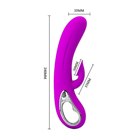 Pretty Love Nicola Silicone 24 Function Clit Suction Rabbit Vibrator - Rabbit Vibrators