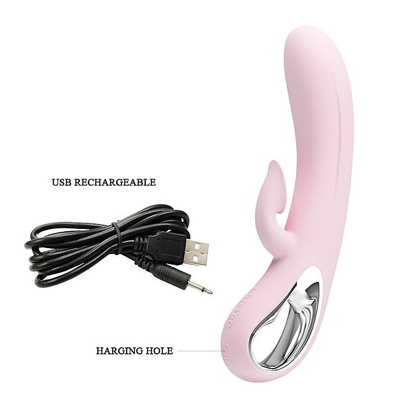 Pretty Love Nicola Silicone 24 Function Clit Suction Rabbit Vibrator - Rabbit Vibrators