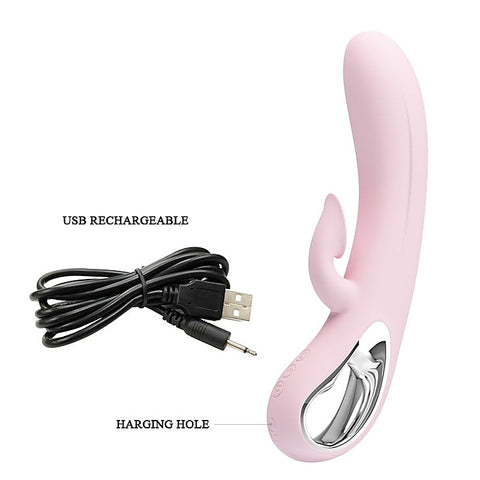 Pretty Love Nicola Silicone 24 Function Clit Suction Rabbit Vibrator - Rabbit Vibrators