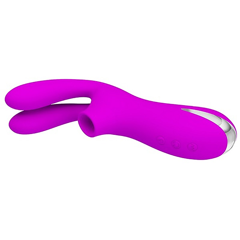 Pretty Love Ralap Rechargeable Suction Based Adult Massager Purple - Clit Ticklers and Pulsators
