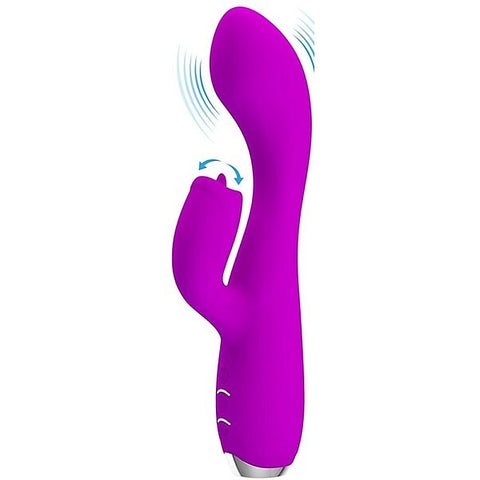 Pretty Love Rechargeable Gloria Silicone Rabbit Vibrator Purple - Rabbit Vibrators