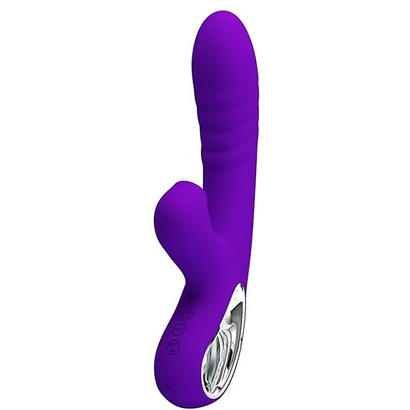 Pretty Love Jersey Rechargeable Multi Function Rabbit Massager Purple - Rabbit Vibrators