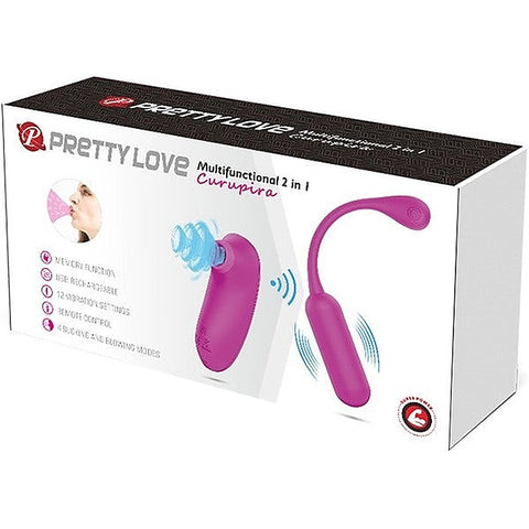 Pretty Love Curupira Multifunctional 2 In 1 Remote Control Clitoral Massager Purple - Clit Ticklers and Pulsators