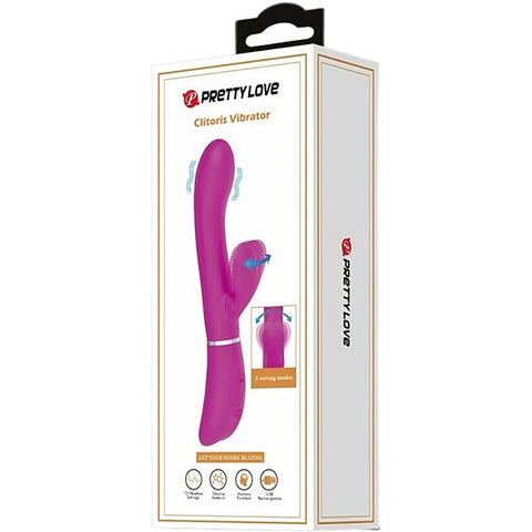 Pretty Love USB Rechargeable Rabbit Style Clitoris Vibrator Purple - Rabbit Vibrators