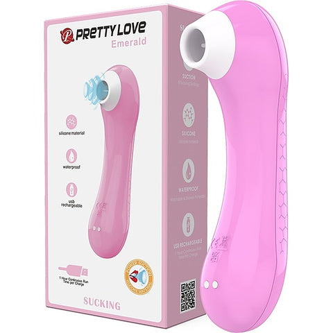 Pretty Love Rechargeable Sucking Emerald Clitoral Massager Light Pink - Clit Ticklers and Pulsators