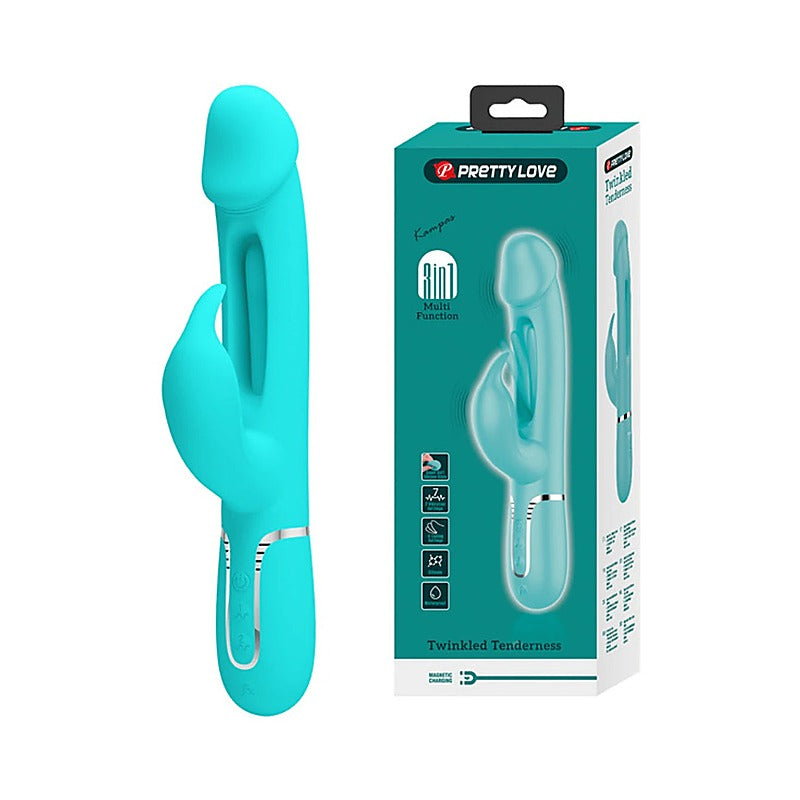 Pretty Love Kampas 3 in1 Multi Function Rechargeable Rabbit Vibrator - Rabbit Vibrators