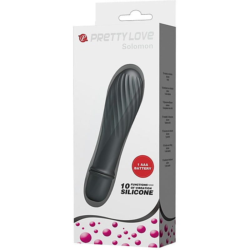 Pretty Love Solomon 10 Function G Spot Silicone Vibrator Black - G-Spot Vibrators