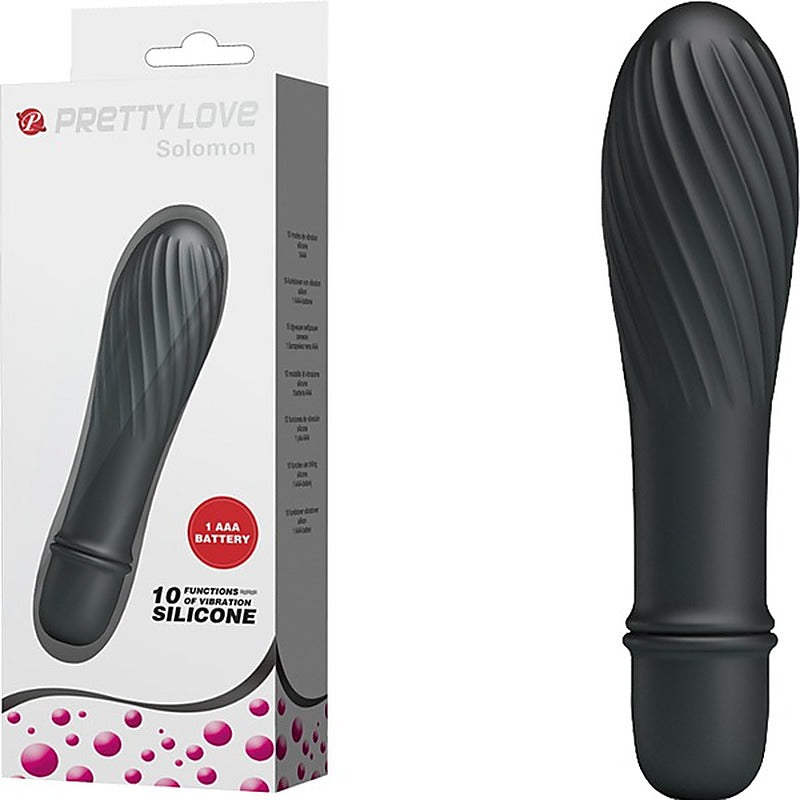 Pretty Love Solomon 10 Function G Spot Silicone Vibrator Black - G-Spot Vibrators