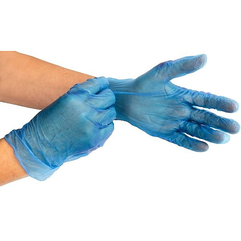 Sax 100 Pack Disposable Vinyl Gloves Blue - Adult Toy Cleaner