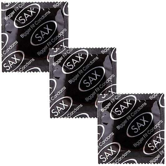 Bigger Fit Straight Latex Condoms 56Mm 144 Pack By Sax - Condoms