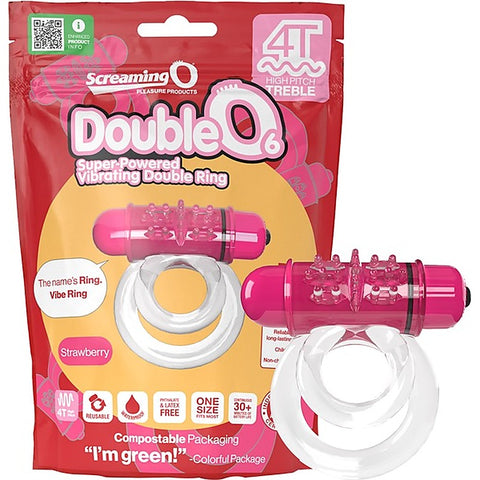 Double O 6 4T High Pitch Treble Vibrating Dick Cock Ring - Vibrating Cock Rings
