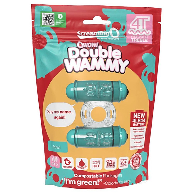 Double Wammy 4T High Pitch Treble Cock Ring By Screaming O - Vibrating Cock Rings