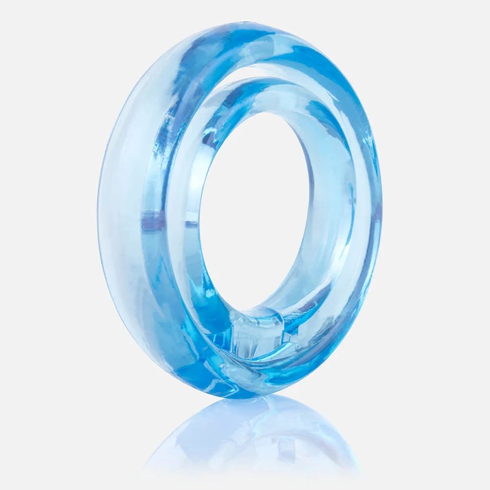 Screaming O Ring O 2 Double Pleasure Stretchy Cock Ring - Blue - Stretchy Cock Rings