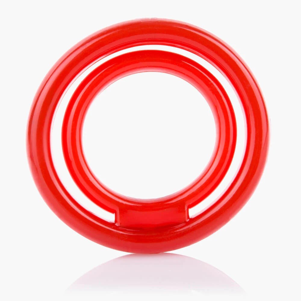 Screaming O Ring O 2 Double Pleasure Stretchy Cock Ring - Red - Stretchy Cock Rings