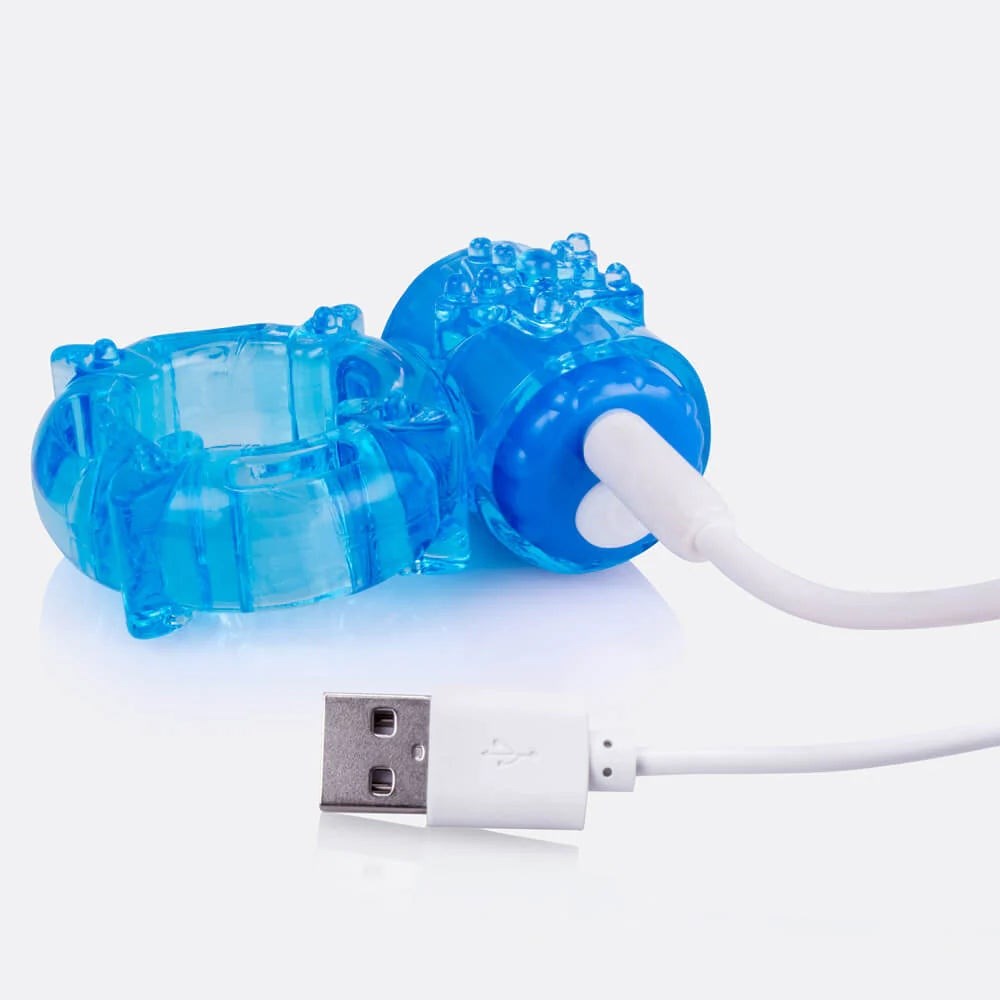 Charged Big O Rechargeable Vibrating Cock Ring - Blue - Vibrating Cock Rings