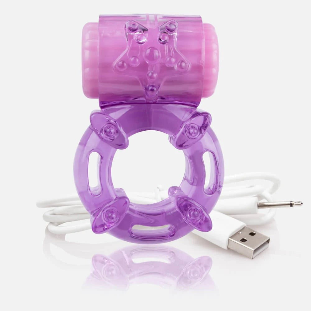 Charged Big O Rechargeable Vibrating Cock Ring - Purple - Vibrating Cock Rings