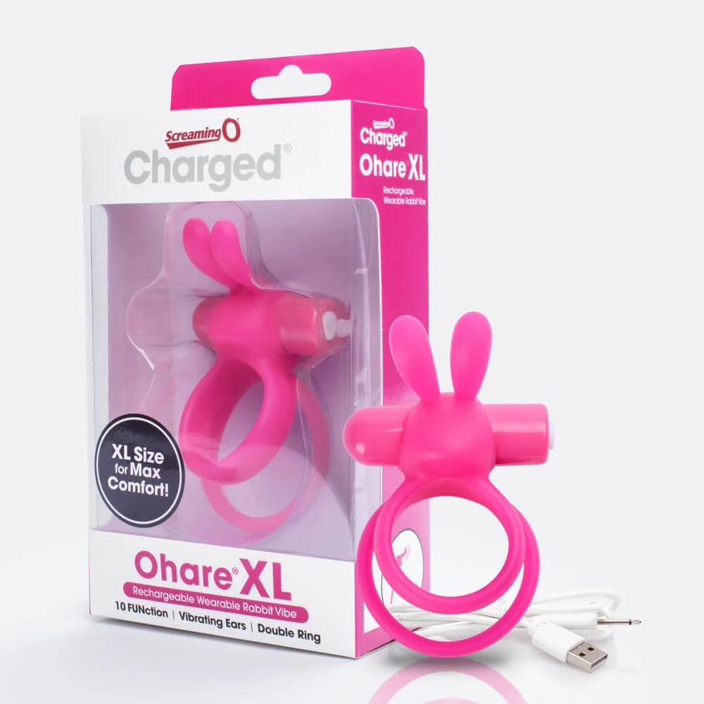 Charged Ohare XL Rabbit Shape 10 Functions Vibrating Cock Ring - - Vibrating Cock Rings