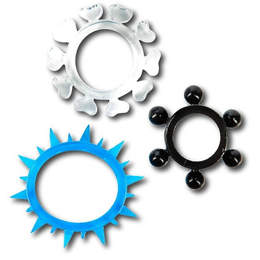 Smitten Kings Stretchy Cock Ring Jumbo 3 Pack - Cock Ring Sets