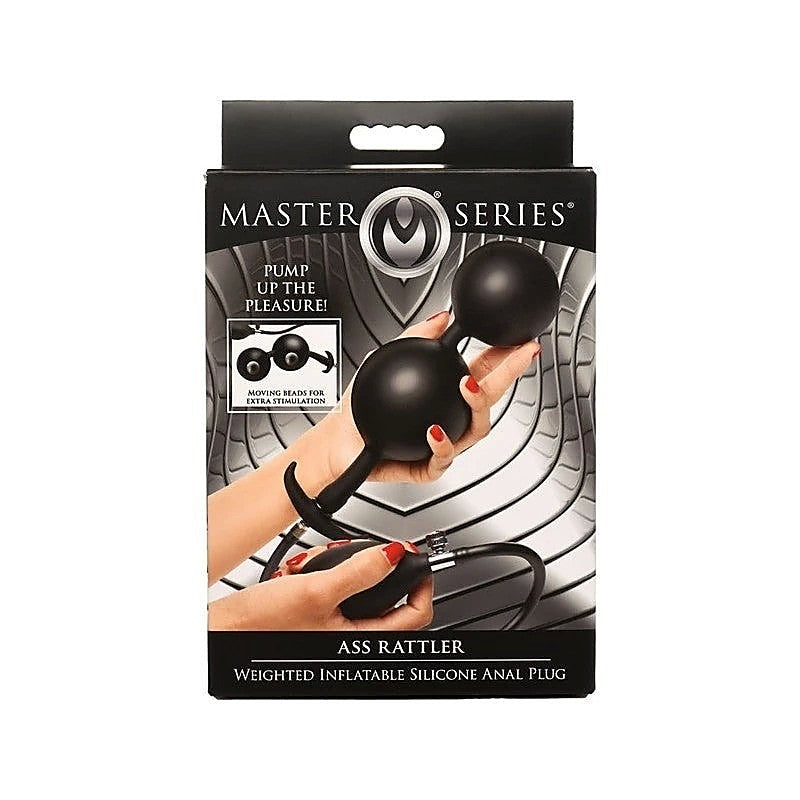 Master Series Ass Rattler Weighted Inflatable Silicone Anal Plug - Butt Plugs