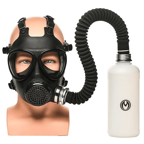 Master Series BDSM Play Inhaler Gas Mask With Bottle - Bondage Hoods