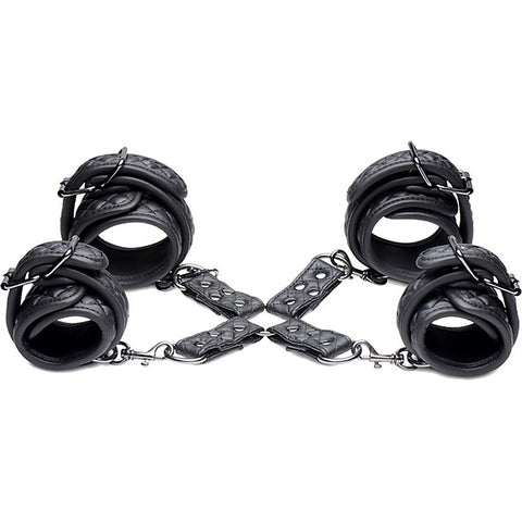 Master Series Concede Wrist and Ankle Restraint Set With Bonus Hog Tie Adaptor - Cuffs And Restraints