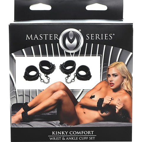 Master Series Kinky Comfort BDSM Play Wrist & Ankle Cuff Set - Cuffs And Restraints