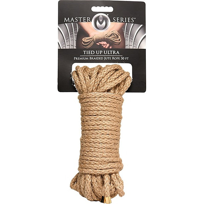 Master Series Tied Up Ultra Premium Braided Jute Bondage Rope 50 Feet - Cuffs And Restraints