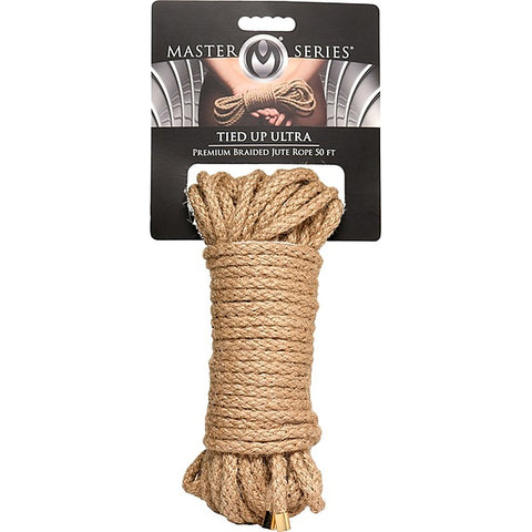 Master Series Tied Up Ultra Premium Braided Jute Bondage Rope 50 Feet - Cuffs And Restraints