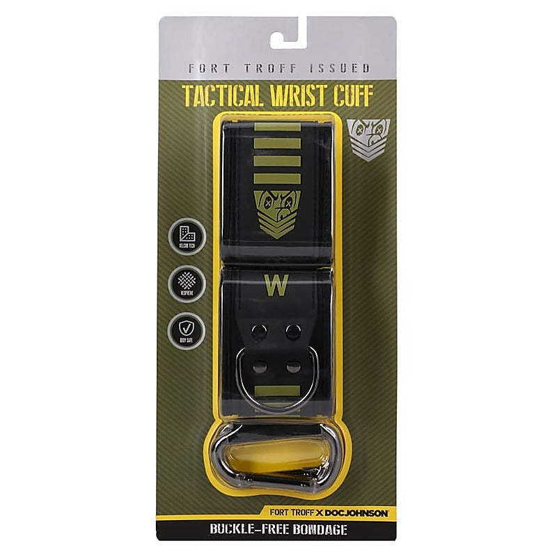 Doc Johnson Fort Troff Tactical Wrist Cuffs Black / Green - Cuffs And Restraints
