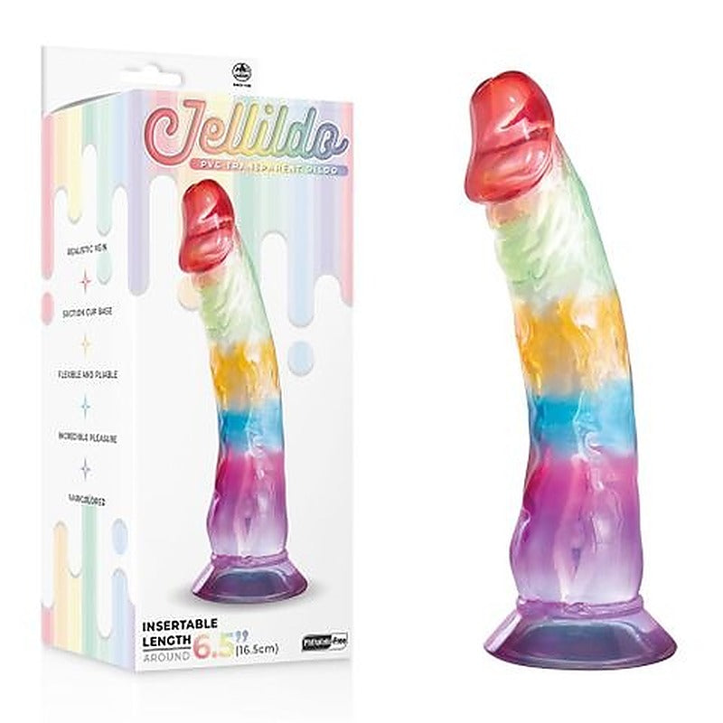 Excellent Power Jellido Multi Coloured Suction Cup Dildo - Realistic Dildos