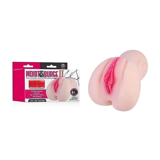 Excellent Power Moist and Surge II Dual Layer Vagina Stroker With Two Openings Flesh