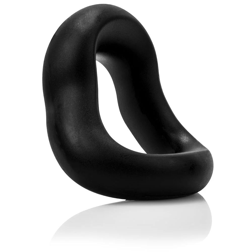 Screaming O SwingO Curve Silicone Stretchy Penis Ring Black - - Stretchy Cock Rings
