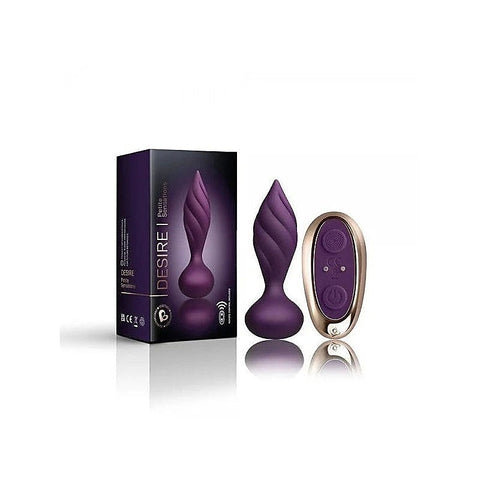 Rocks Off Petite Sensations Desire Remote Control Butt Plug Purple - Butt Plugs