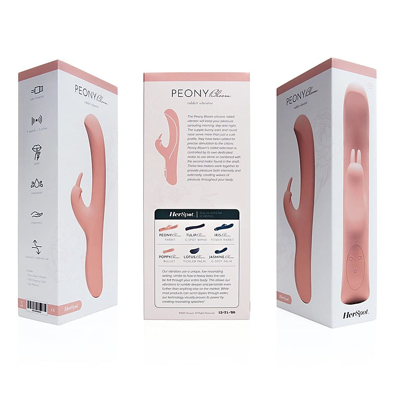 Fleshlight Herspot Peony Bloom Multi Functions G-Spot Rabbit Vibrator - Rabbit Vibrators