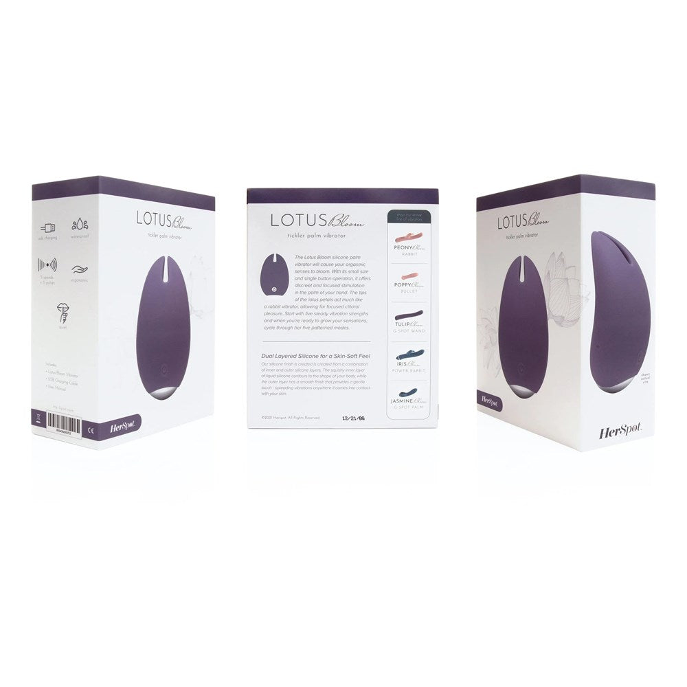 Fleshlight Herspot Lotus Bloom 5 Functions Palm Clitoral Vibrator - Clit Ticklers and Pulsators