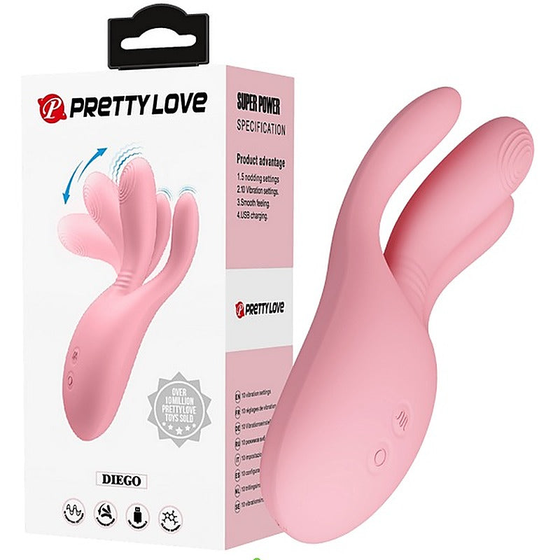 Pretty Love Diego Rechargeable 10 Function G Spot Vibrator Pink - G-Spot Vibrators