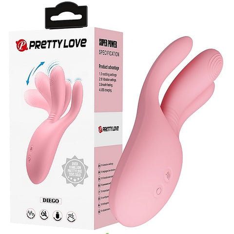 Pretty Love Diego Rechargeable 10 Function G Spot Vibrator Pink - G-Spot Vibrators