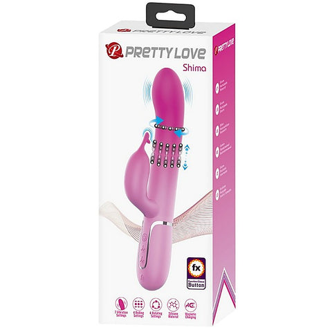 Pretty Love Shima Rechargeable 7 Function Rabbit Vibrator Pink - Rabbit Vibrators