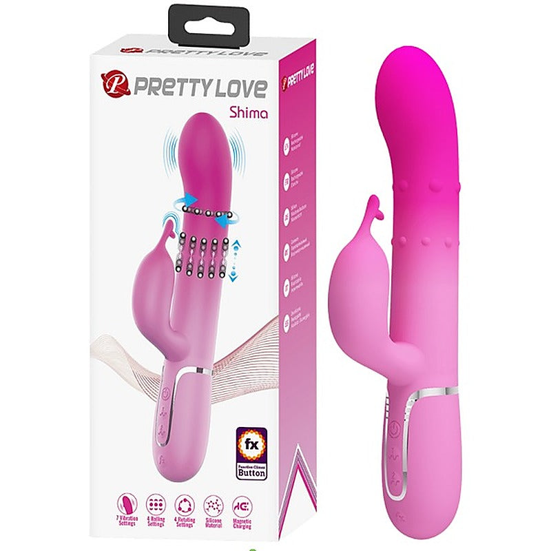 Pretty Love Shima Rechargeable 7 Function Rabbit Vibrator Pink - Rabbit Vibrators