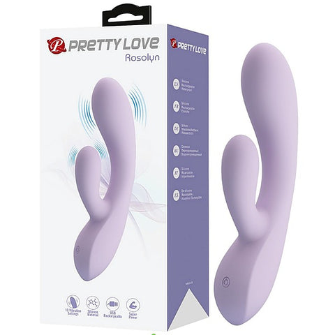 Pretty Love Rosolyn 10 Function Rechargeable Rabbit Vibrator Purple - Rabbit Vibrators