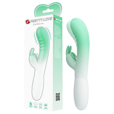 Pretty Love Cerberus 30 Function Vibrating Rabbit Massager Seafoam / White - Rabbit Vibrators