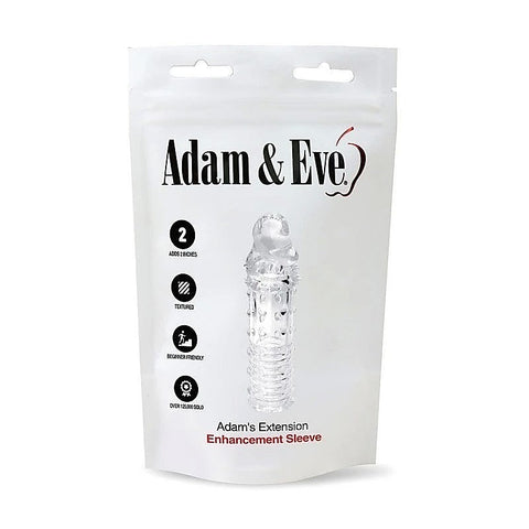 Adams Penis Extension Sleeve Clear By Adam & Eve - Penis Sleeves and Extenders