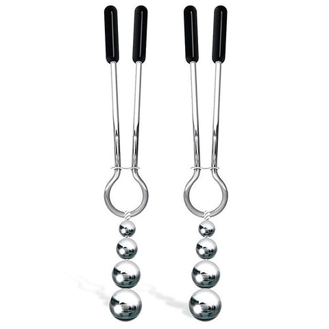 2 Piece Naughty Nipple Clips Set By Adam & Eve - Nipple and Clit Clamps