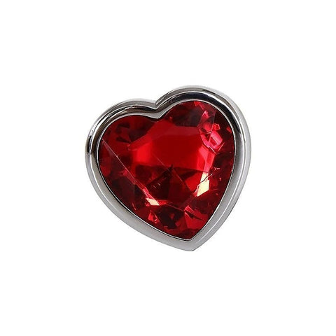 Metallic Gen Butt Plug With Heart Gem Base By Adam & Eve - Butt Plugs
