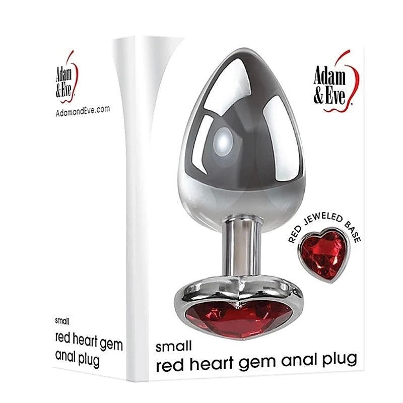 Metallic Gen Butt Plug With Heart Gem Base By Adam & Eve - Butt Plugs