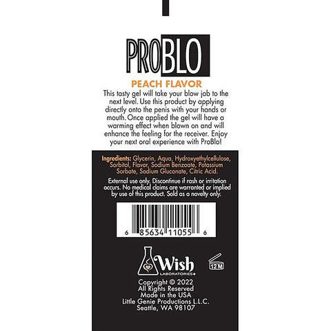 Little Genie ProBlo Oral Pleasure Peach Flavoured Blowjob Gel 29 ml