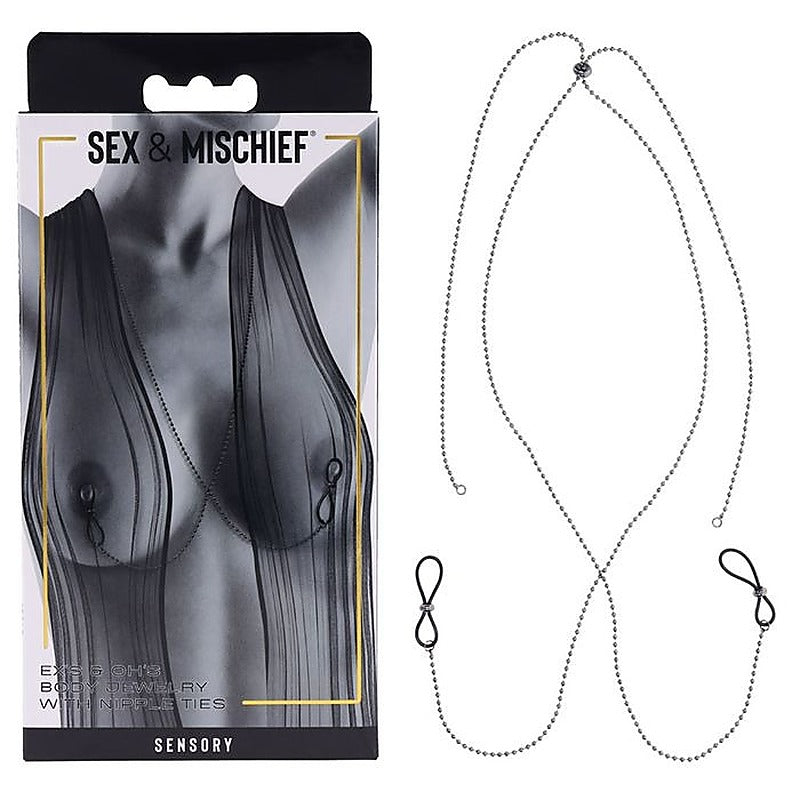 S&M Exs & Ohs Body Jewelry Metal Chain By Sportsheets - Collars and Leads