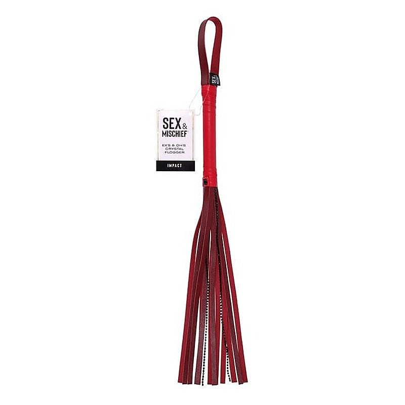 S&M Exs & Ohs Crystal Bdsm Flogger Whip By Sportsheets - Whips And Crops
