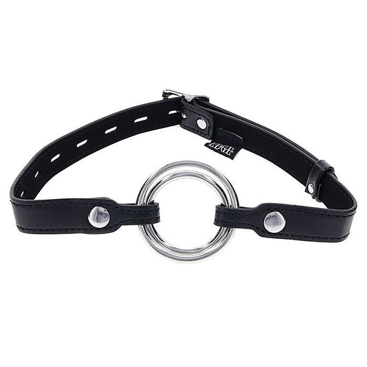 Sportsheets EDGE Interchangeable BDSM Play Mouth Gag Ring Black - Bondage Gags and Bits