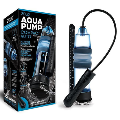 Zolo Aquapump Compact Auto Water Male Penis Pump Blue